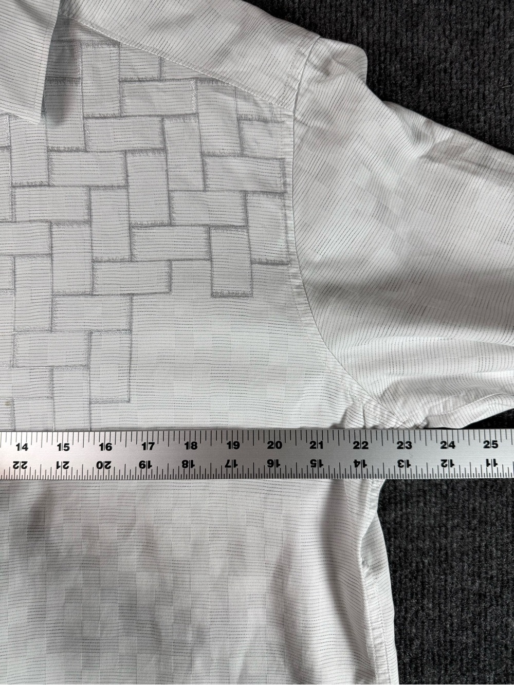 Robert Graham Mens Large Classic Fit White Basket Weave Long Sleeve Shirt L - Picture 12 of 14